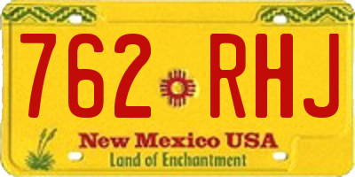 NM license plate 762RHJ