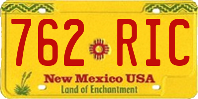 NM license plate 762RIC
