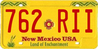 NM license plate 762RII