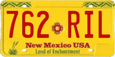 NM license plate 762RIL