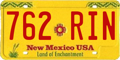 NM license plate 762RIN