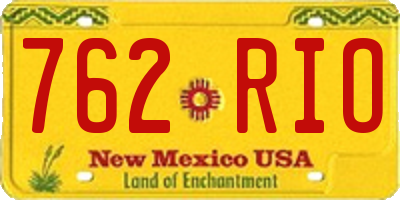 NM license plate 762RIO