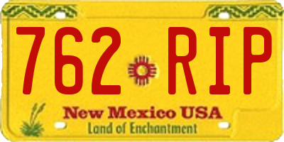 NM license plate 762RIP