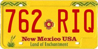 NM license plate 762RIQ