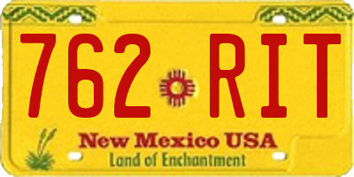 NM license plate 762RIT