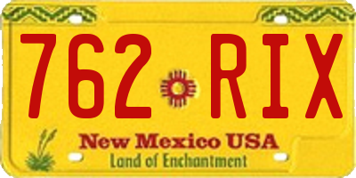 NM license plate 762RIX