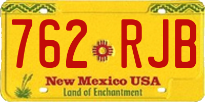 NM license plate 762RJB