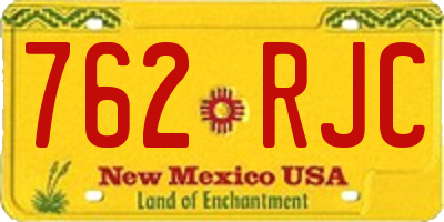 NM license plate 762RJC