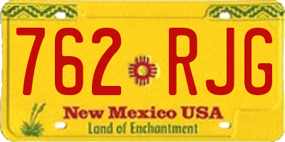 NM license plate 762RJG