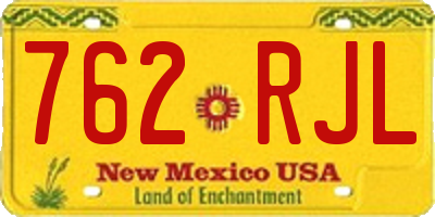 NM license plate 762RJL