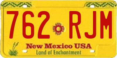 NM license plate 762RJM