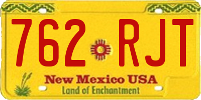 NM license plate 762RJT
