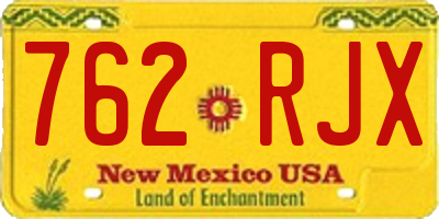NM license plate 762RJX