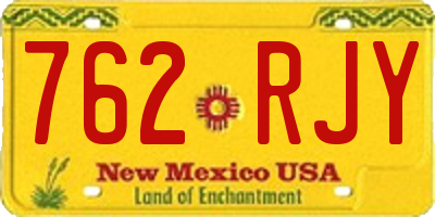 NM license plate 762RJY