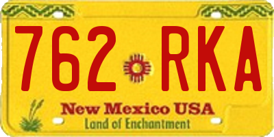 NM license plate 762RKA