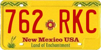NM license plate 762RKC