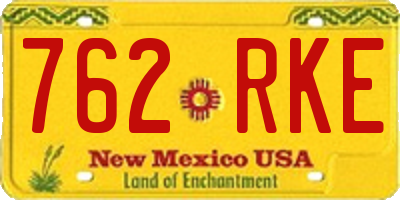 NM license plate 762RKE