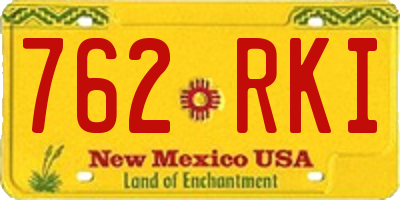 NM license plate 762RKI