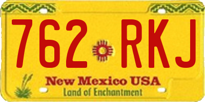 NM license plate 762RKJ