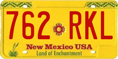 NM license plate 762RKL