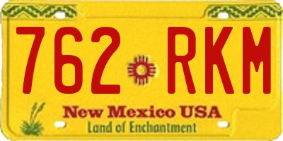 NM license plate 762RKM