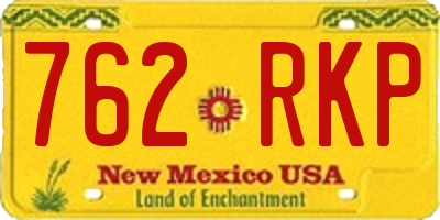 NM license plate 762RKP