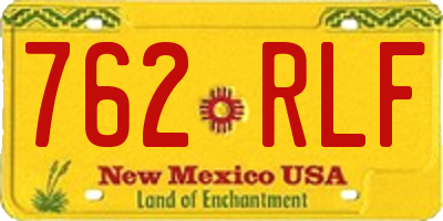 NM license plate 762RLF