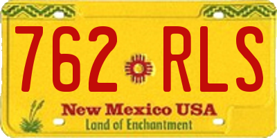 NM license plate 762RLS