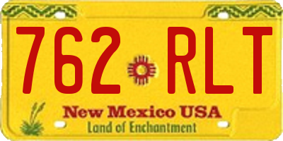 NM license plate 762RLT