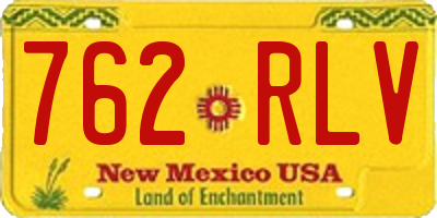 NM license plate 762RLV