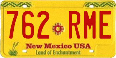 NM license plate 762RME