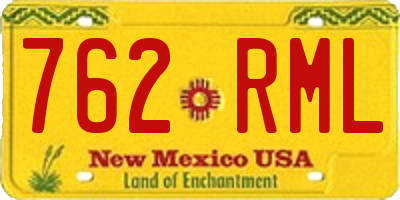NM license plate 762RML