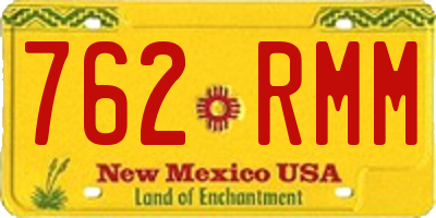 NM license plate 762RMM