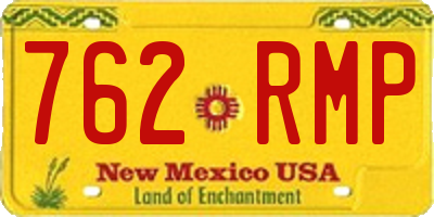 NM license plate 762RMP