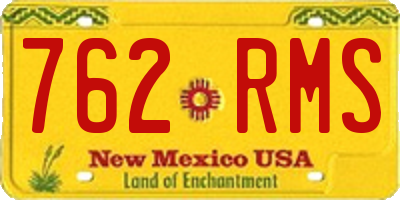 NM license plate 762RMS