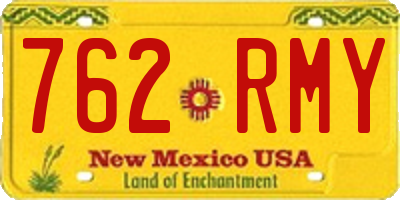 NM license plate 762RMY