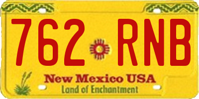 NM license plate 762RNB
