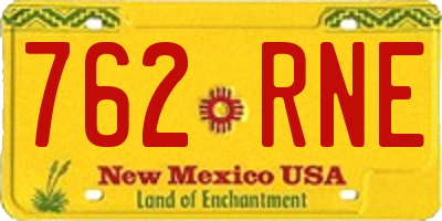 NM license plate 762RNE
