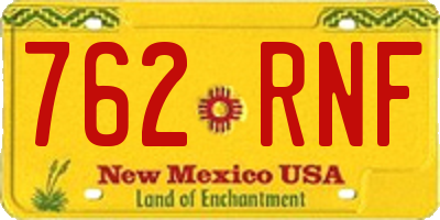 NM license plate 762RNF
