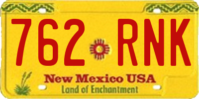 NM license plate 762RNK