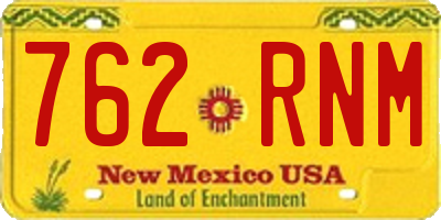 NM license plate 762RNM