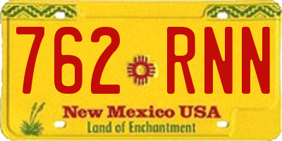 NM license plate 762RNN
