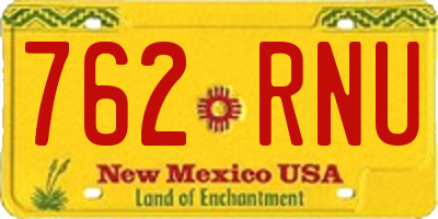 NM license plate 762RNU