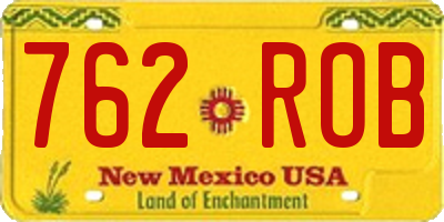 NM license plate 762ROB