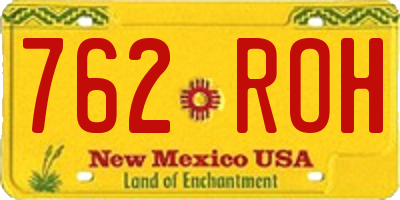 NM license plate 762ROH