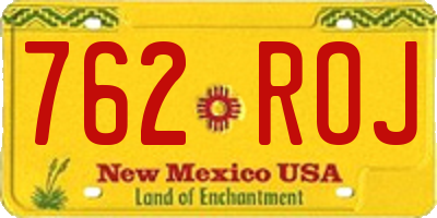 NM license plate 762ROJ