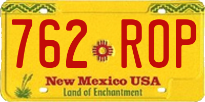 NM license plate 762ROP