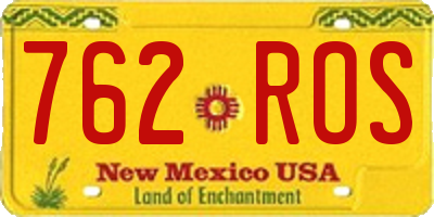 NM license plate 762ROS