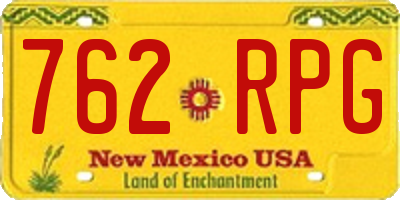 NM license plate 762RPG