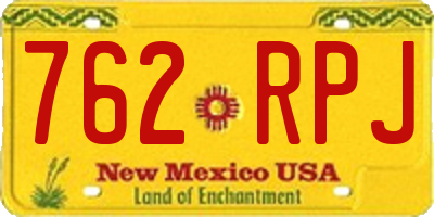 NM license plate 762RPJ